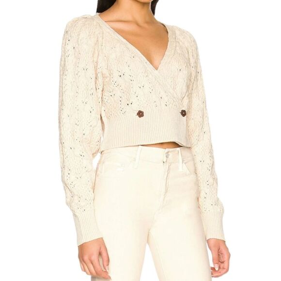 FREE PEOPLE OLIVE YOU CARDI IN MACADAMIA - Picture 1 of 11